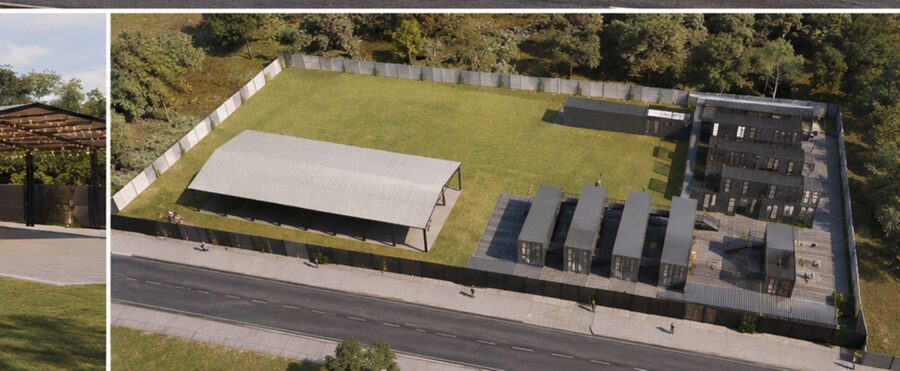 Edificación de oficinas con contenedores reciclados